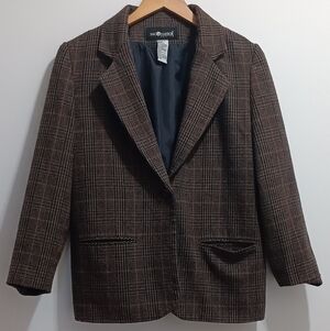 Vintage Brown Plaid Blazer